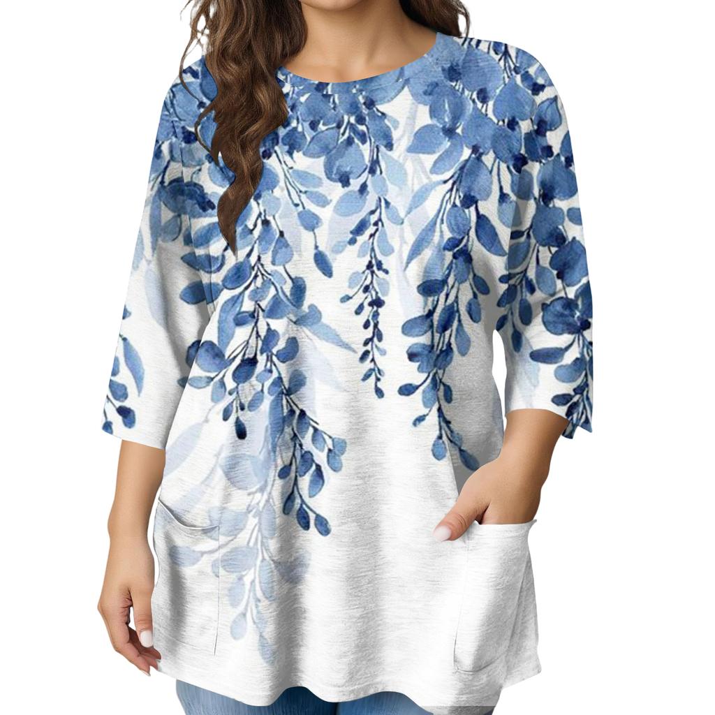 Damen Mode Übergröße Bedruckte Kurzarmbluse Für Elegantes Pendeln Und Freizeitkleidung