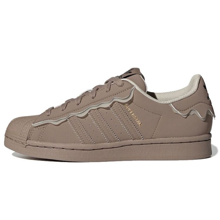 Adidas Originals Superstar Synthetic Leather Low-Top Sneakers Women Sneakers Gray Brown GW4440