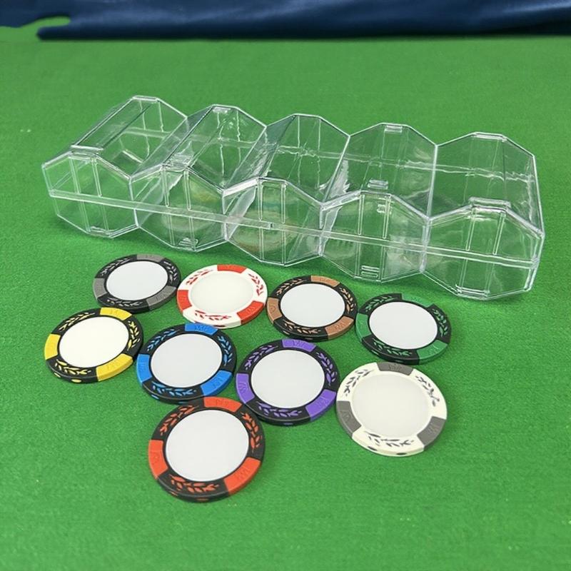 Pack of 4 Hexagonal Grid Chip H0lder Trays Acrylic 0rganizer for Poker Accessories