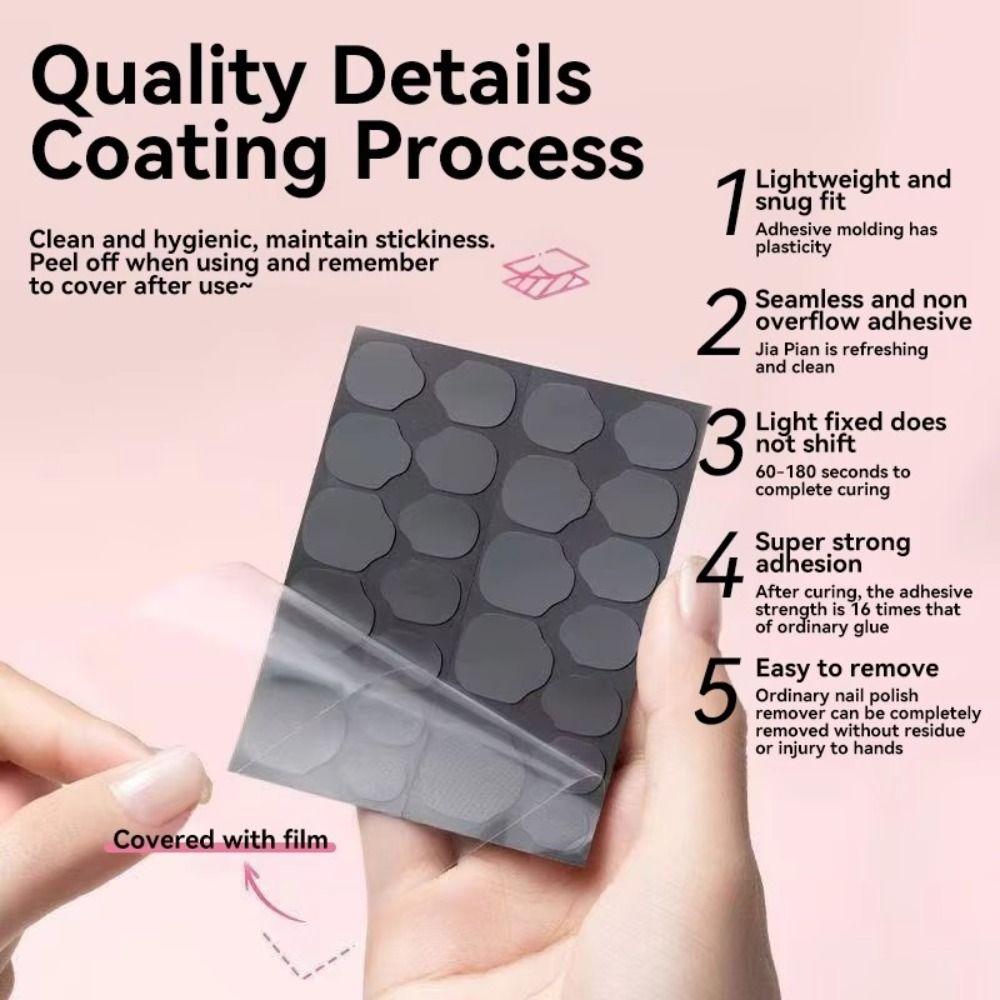 10Sheets/Set Transparent UV Nail Jelly Glue Double Sided Waterproof Nail Glue Sticker Strong Adhesion Press-on Nails Glue