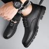 Men'S Leather Shoes  Breathable Casual Shoes Men'S British Style Workwear Shoes Anti Slip Soft Soled Leather Shoes