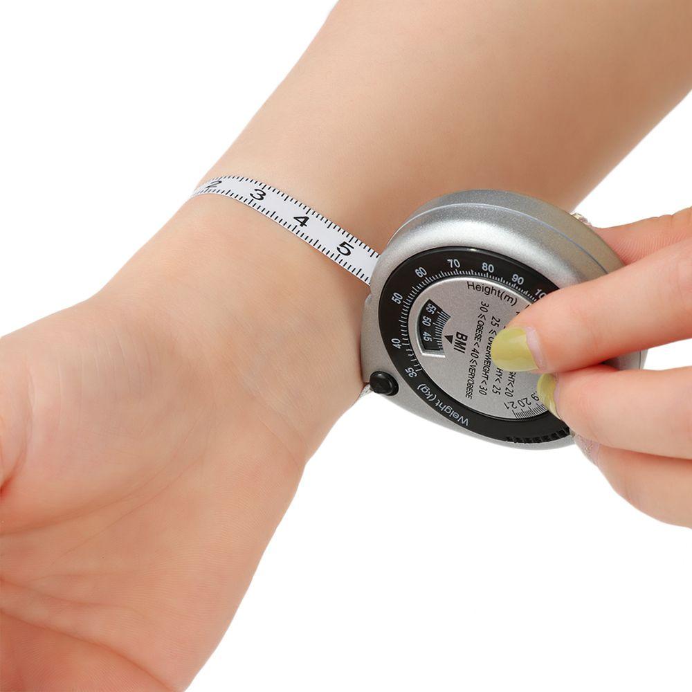 Push-Button Retract Calculator Fitness BMI 150cm Ruler Body Mass Measure Measuring Tape