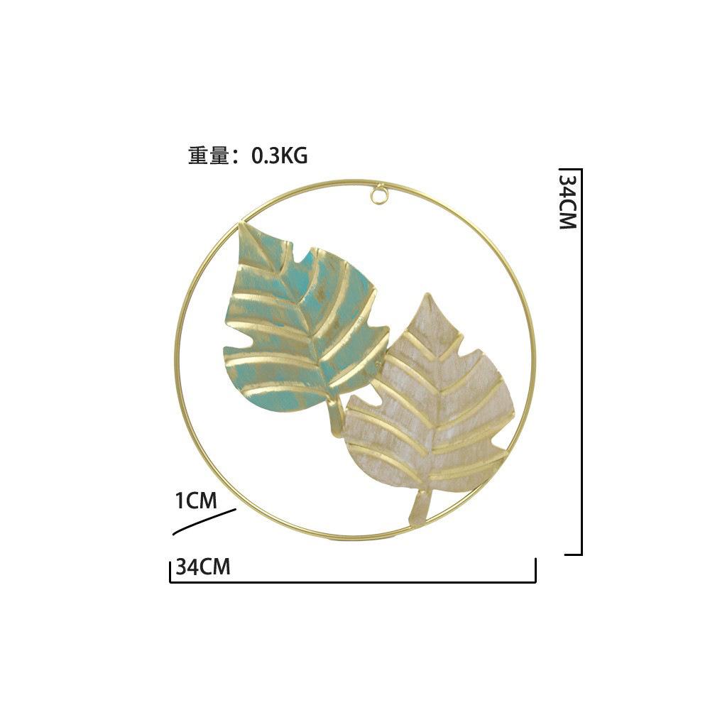 Nordic Flower Wall Decor Ornament Iron Light Luxury Round Colorful Leaf Wall Hanging Pendant Living Room Home Decoration