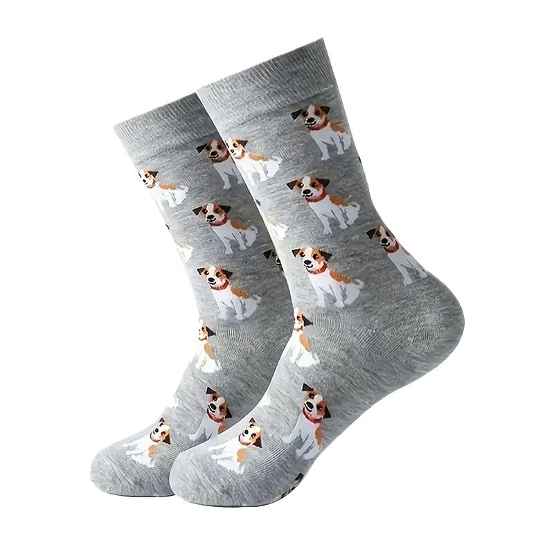 Trendy Stockings - Men's Large Size Mid-Calf Cotton Socks, Animal Life Series Theme Trendy Stockings