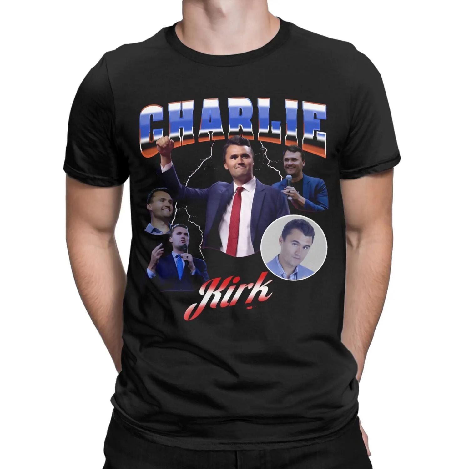 

Men s Charlie Kirk Tribute Bootleg Style T Shirt Cotton Clothes Novelty Short Sleeve Round Neck Tees Gift Idea T-Shirts XXXXXL чорний