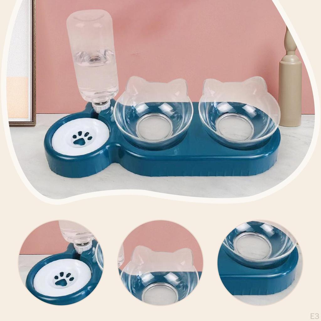 Cat Bowl Set, Raised Pet Bowls with Water Dispenser, Feeding for Small Or Medium Dogs And Cats