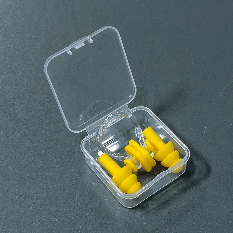 Nose Clip Earplug Set with Soft Silicone Three-layer Waterproof Swimming Equipment