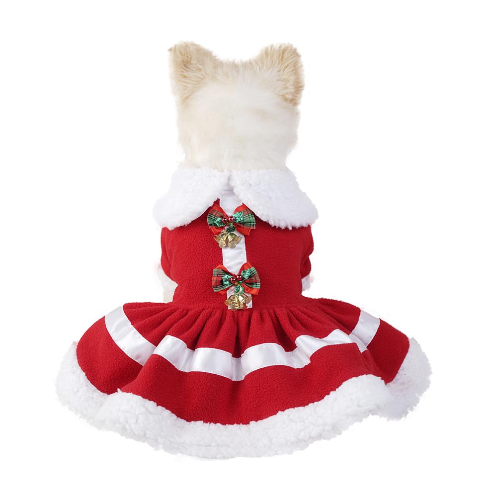 Christmas Dresses for Small Dogs Cats Fall Winter New Year Classic Red Belt Xmas Dog Clothes Puppy Outfit Chihuahua Yorkie Skirt