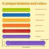 Colorful Sensory Texture Bracelet Clap Ring Kids Stress Relief Silicone Wristband for Visual Auditory Stimulation 6PCS Multicolor
