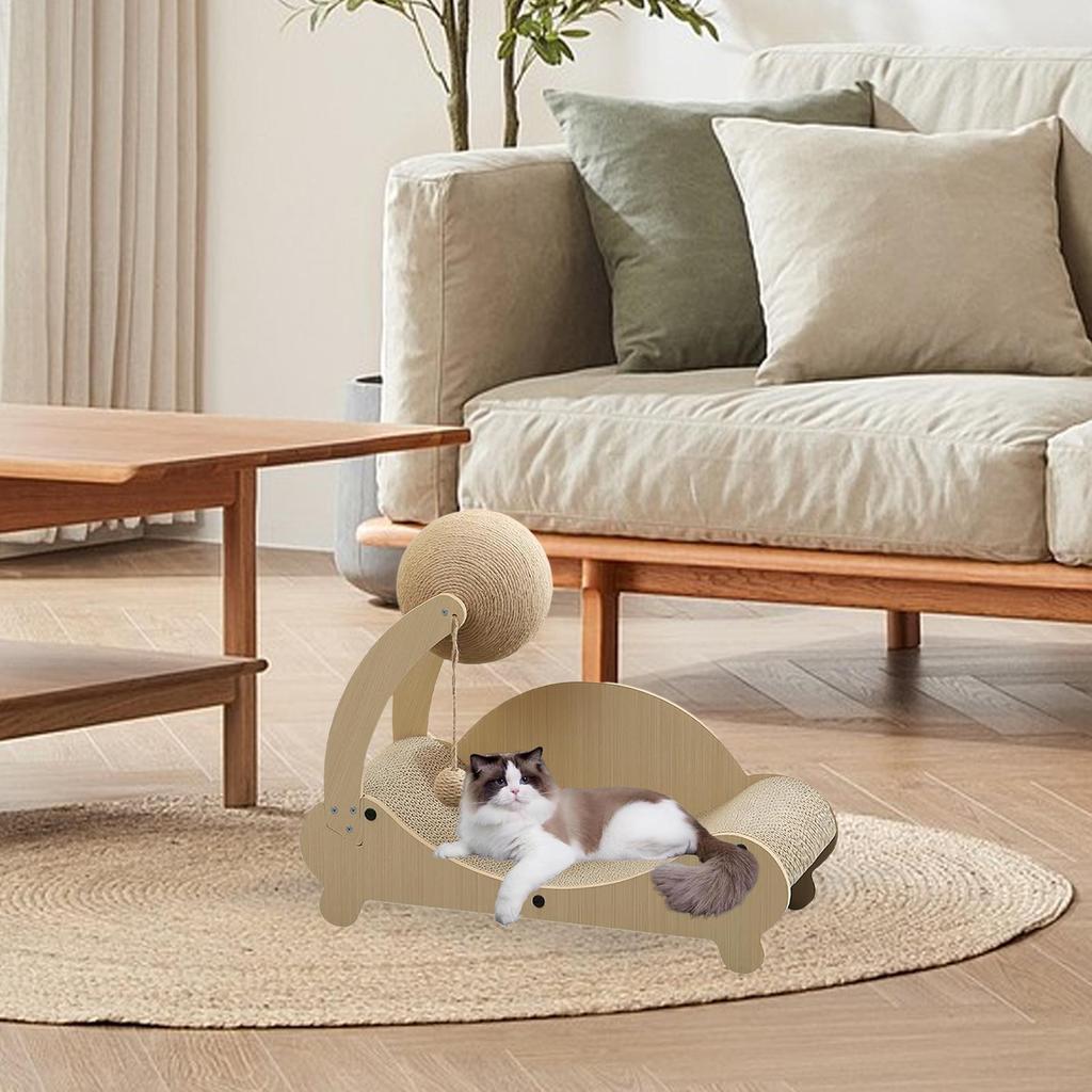 Cat Scratcher Bed Kitten Grinding Claw Couch Furniture Protector Scratcher Cozy Pet Exercise Bored with Ball for Cats Grinding
