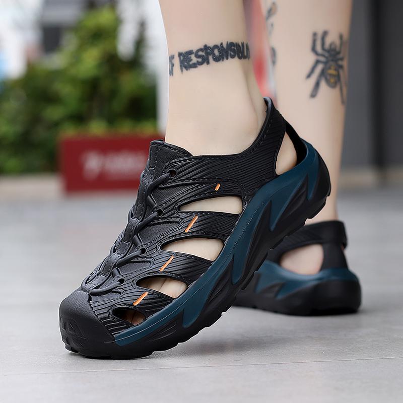 Summer Men's Thick-Soled Non-Slip Breathable Toe-Cap Sandals Casual Beach Vacation Beach Sandals Travel Leisure Plus Outdoor Spo