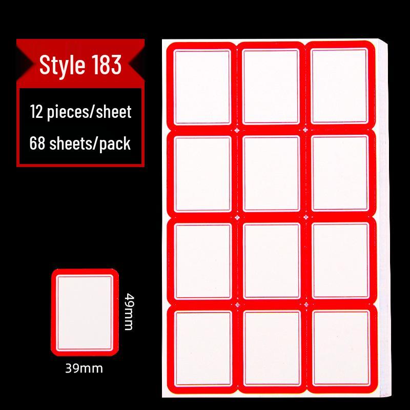 Självhäftande kontoretiketter - 68 ark för handskrivna namnetiketter och prisklassificering