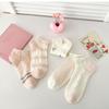 5 Paar Streifen Herz Kurze Socken Rüschen Kniestrümpfe Damen Niedlich Süß Knöchelsocken Mädchen