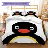 Biancheria da letto con motivo PINGU, Set piumone Copripiumone Federa Regalo di compleanno per la casa (1 * copripiumino + 2 * federa, senza nucleo)