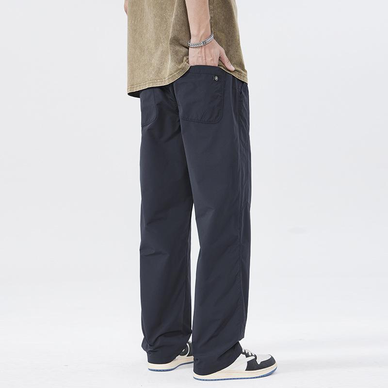 Straight casual pants men's new American spring and summer men's pants splicing three-proof charge pants loose wide-leg trousers