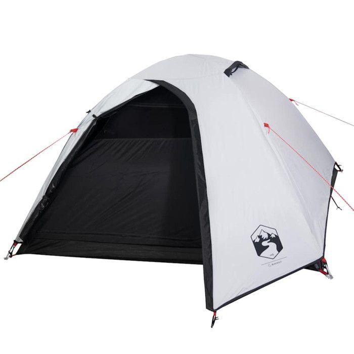 VidaXL Camping Tent 4 Person, Shade Tent with Bag, Portable Awning with Sidewalls for Hiking, White 94338