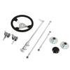 300mm Go Karts Steering Wheel Kit Tie Rod Ball Joint Gear Rack Shaft Kit for 100cc 125cc 140cc 150cc Go Kart Quad