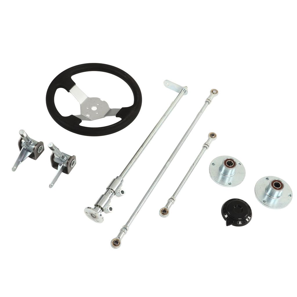 300mm Go Karts Steering Wheel Kit Tie Rod Ball Joint Gear Rack Shaft Kit for 100cc 125cc 140cc 150cc Go Kart Quad