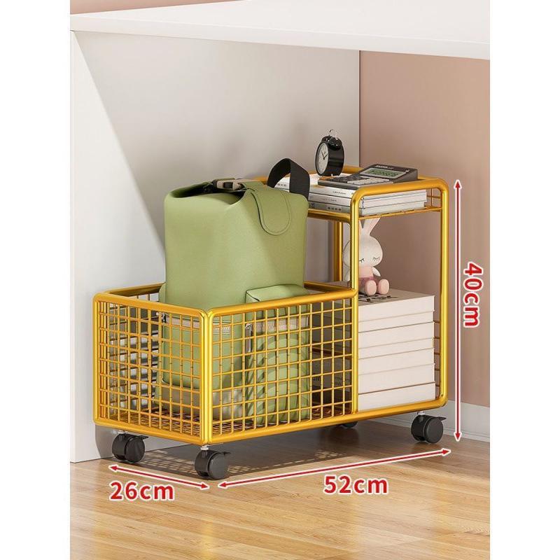Mobilní úložný regál na batohy s kolečky - Kompaktní kancelářský vozík a organizér s košíky