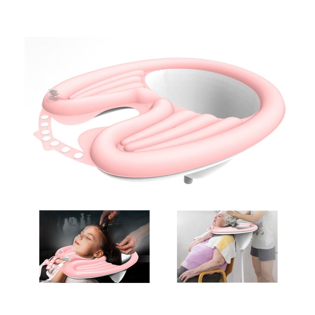 Lavabo Portatile Gonfiabile per Lavare i Capelli Poggiatesta Gonfiabile Incorporato Testa in Su Lavabo per Shampoo