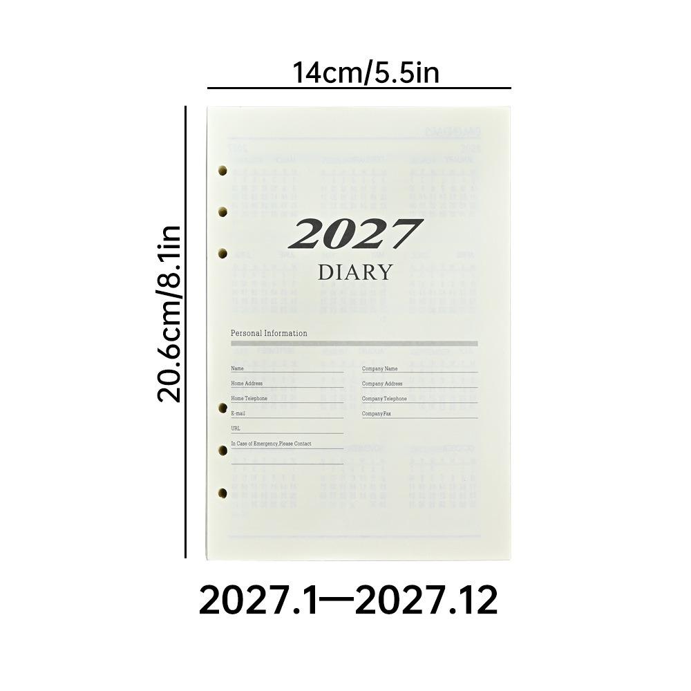A5 2027 Journal Agenda Plannner Notebook for Binder Notebook Office School A5
