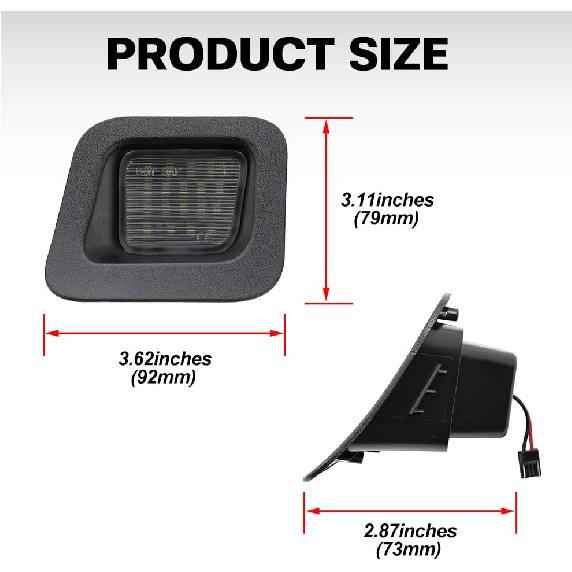 NJSBYL Full LED License Plate Light Assembly OEM Replacement for 2003-2018 D0dge Ram 1500 2500 3500 Pickup Truck Rear Tag License Number Plate Lamps