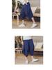 2018 Summer Men's Cotton Linen Casual Pants, Nine-Point Style, Plus Size, Low Drop Crotch