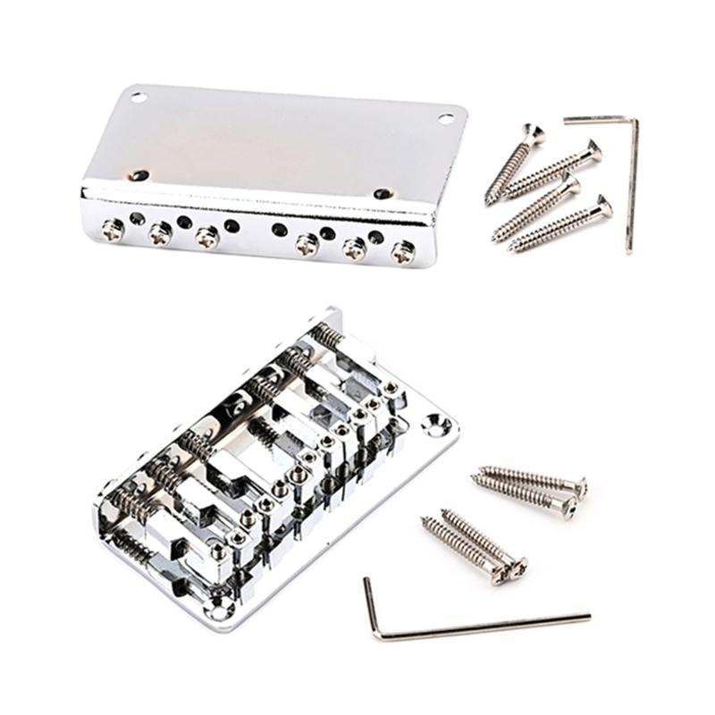 Metal Fixed Hardtail Saddle Bridge for 6 String Electric Guitar Accessories