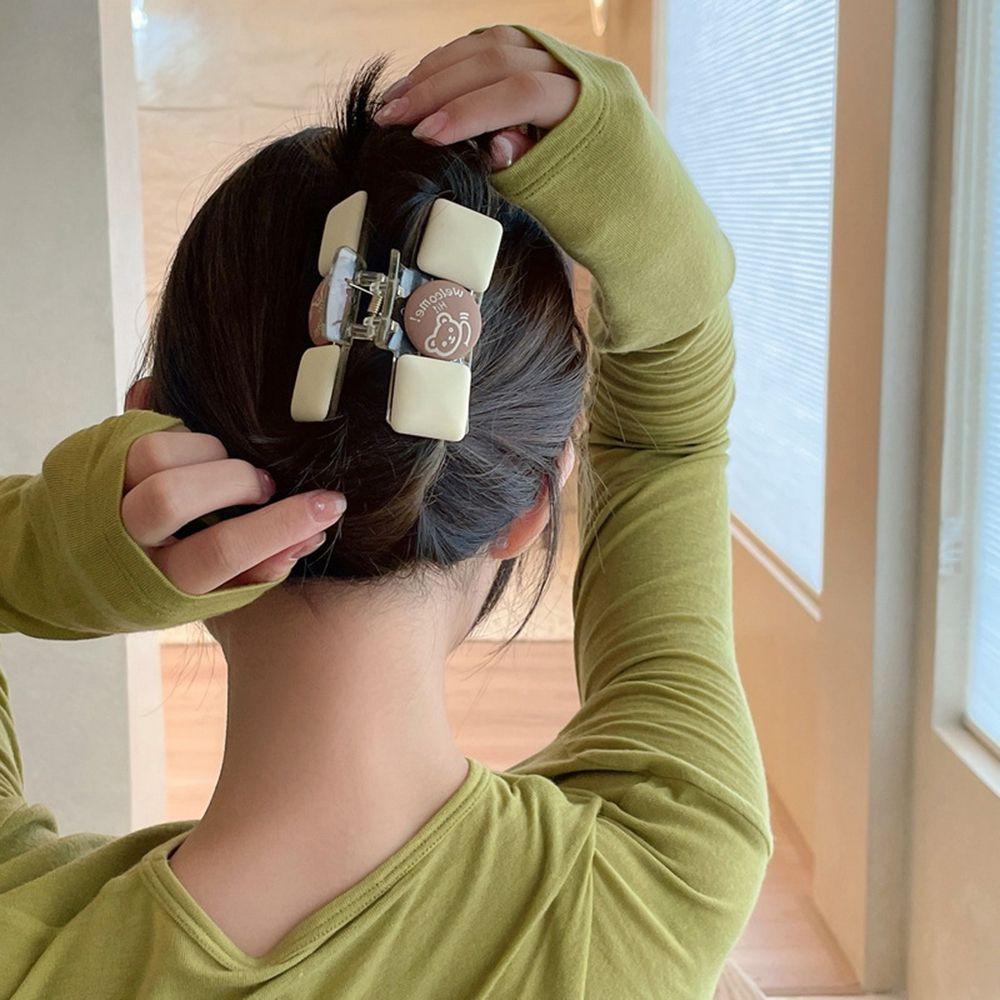 

Resin Grasping Clip Korean Style Hair Clip Bear Hair Clip Female Hair Accessories Simple Hair Claw B