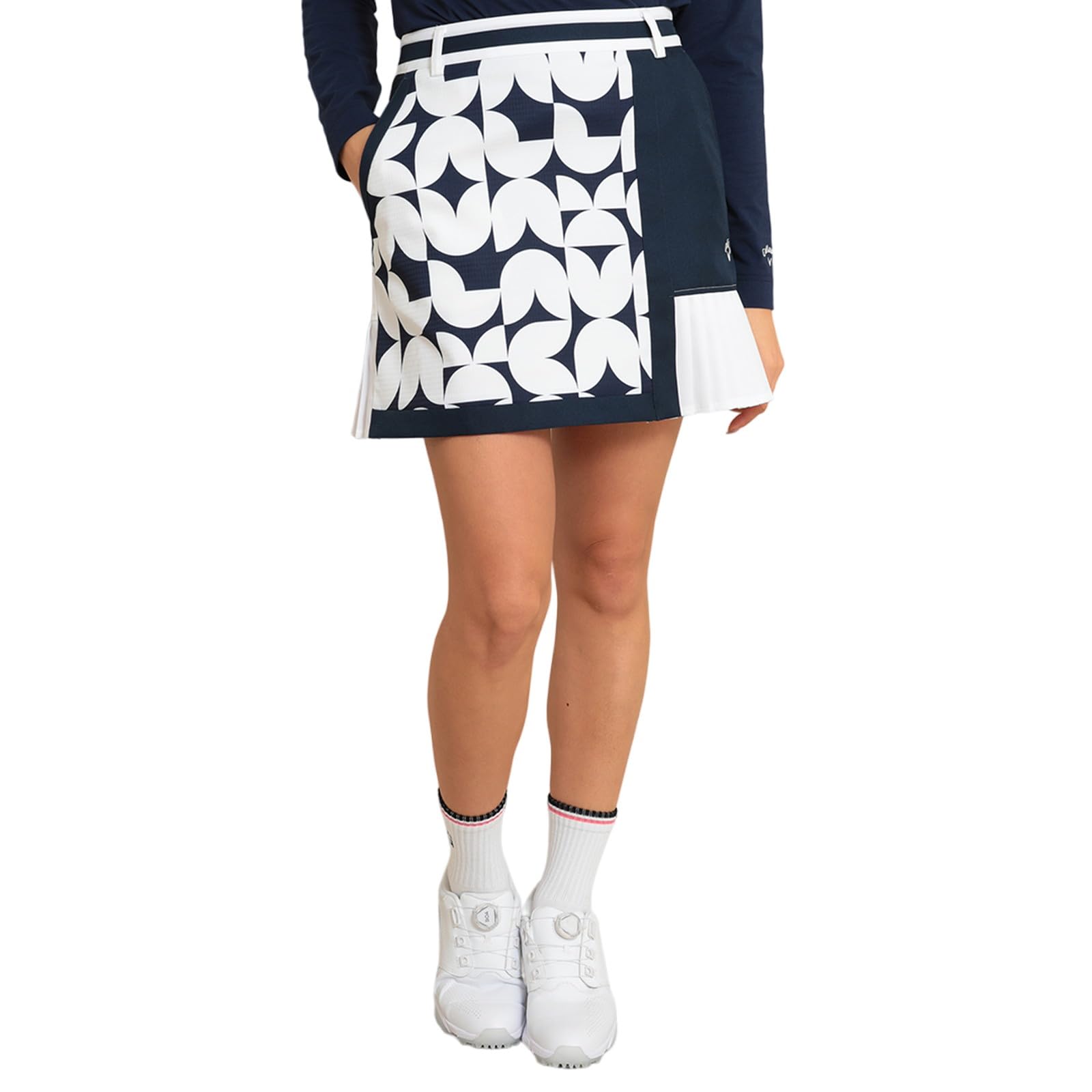 

Callaway Skirt Golf C24128203 Women s (Geometric Print, Stretch) / / 1120_Navy