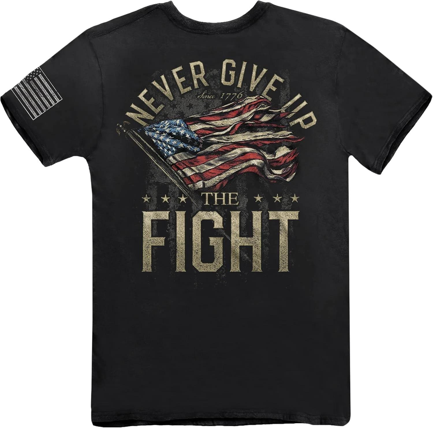 New BUCK WEAR 2nd Amendment Shirt, Never Give Up the FIGHT S
