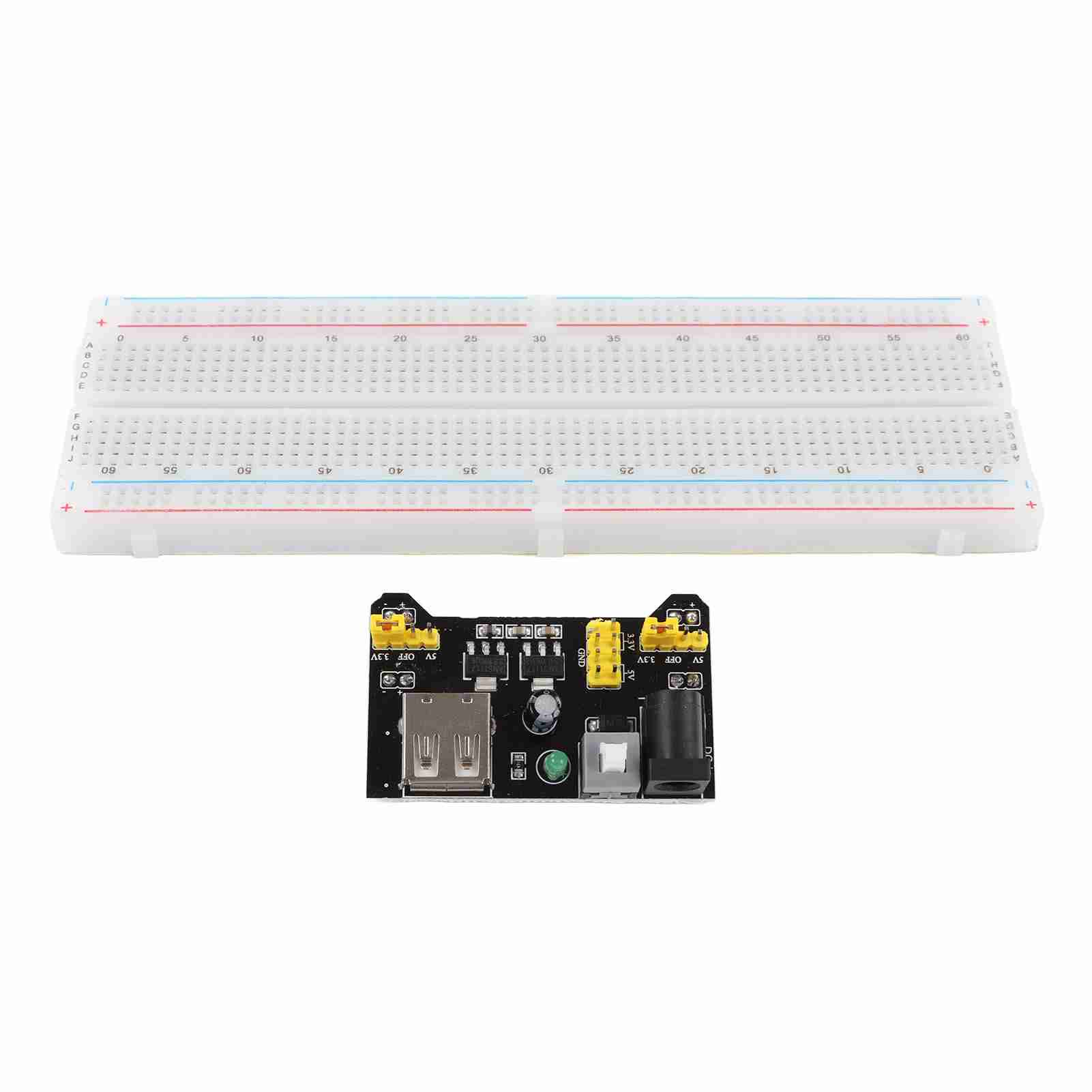 

830 Tie Points Breadboard 3.3V 5V Power Supply Module with Jumper Wire Kit for DIY Circuit Projects