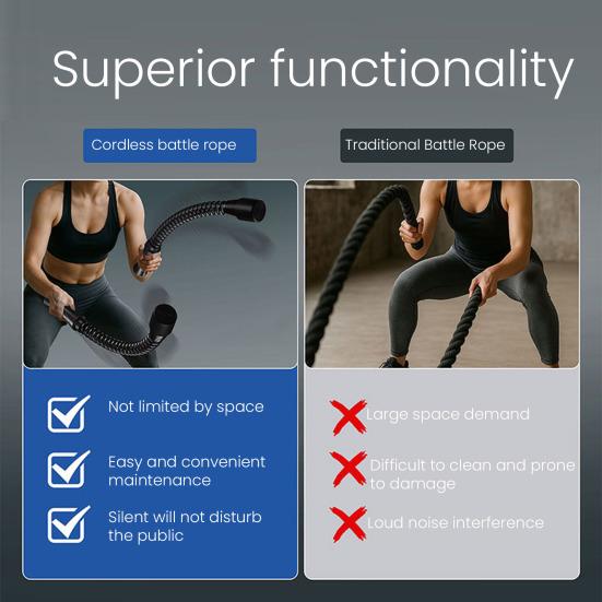 1 Pair Ropeless Battle Rope Lightweight Portable Workout Rope Muscle Arm Strength Training Non-slip Beginner Home Gym Workout Rope