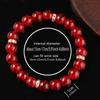 Festive Gifts Red Crackle Glass Beaded Bracelet With Silver Accents Bold Fashion Jewelry For Men And Women Daily Wear Simple Versatile Accessory
