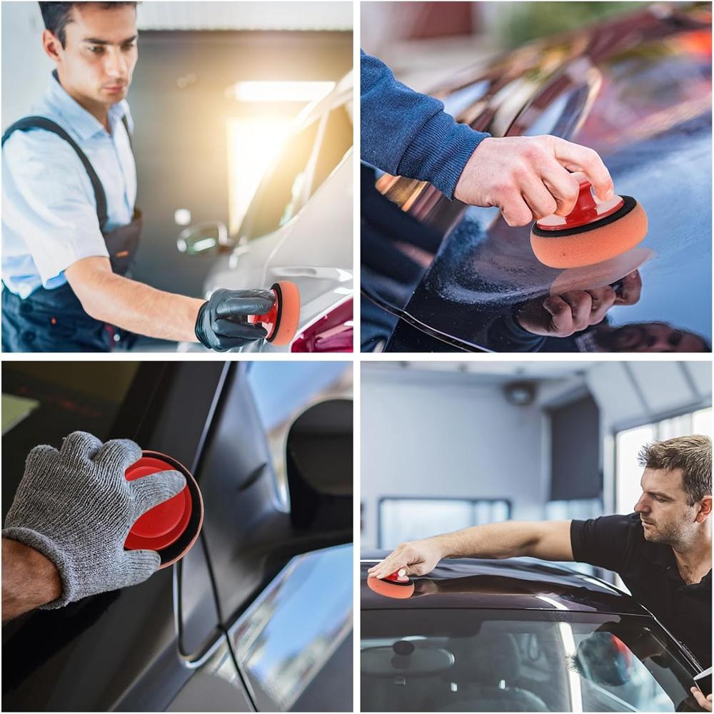 4 Inch Car Wax Applicator Pad Polishing Pad Sponge Car Clean Tool Microfiber Polishing Waxing Sponge Car House Maintenance Tool