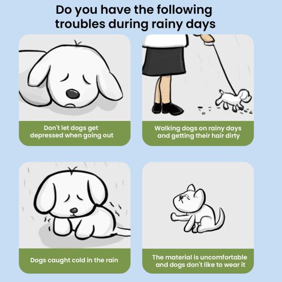 Pet Raincoat with Reflective Strip Waterproof Dog Rain Coat Jacket with Leash Hole Adjustable Hooded Dog Rain Coat for Small Medium Dogs