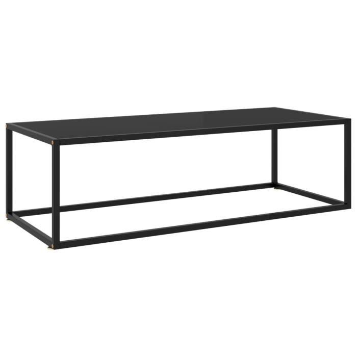 VidaXL Table basse Noir avec verre noir 120x50x35 cm
