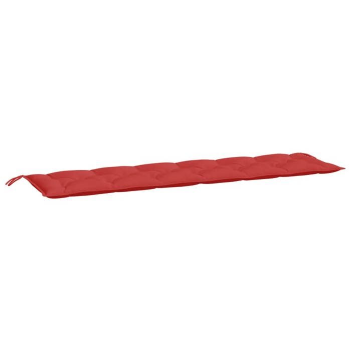 VidaXL Coussin de Banc de Jardin, Revêtement de Banc avec Jeux de Cordes, Coussin d'Extérieur Imperméable, Rouge 200x50x7 cm 361646