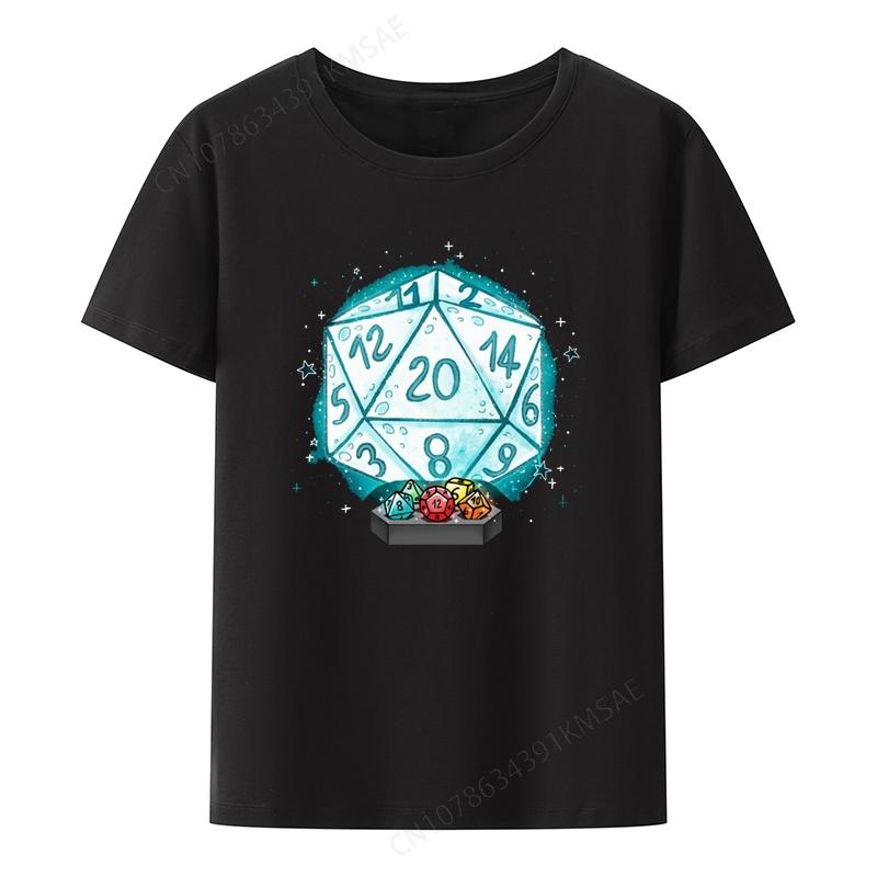 Moon Set Dice Graphic Print Tee T-shirt Geek Series Kawaii Clothes for Women Koszulki Women's C