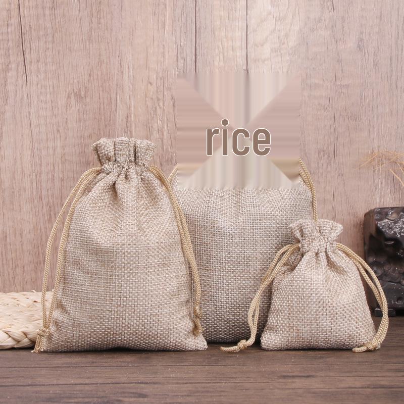 Ready Stock Linen Drawstring Bag for Jewelry and Gift Packaging