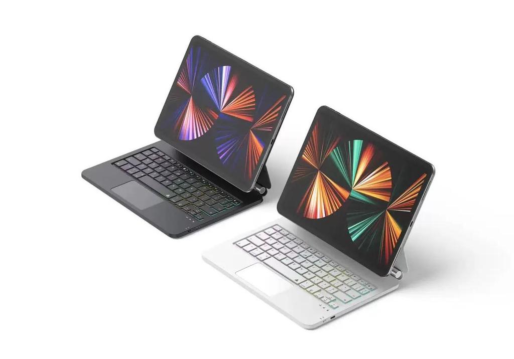 Floating Magnetic Bluetooth Keyboard with Seven-Color Backlight for iPad Magic Keyboard Pro 11/12.9/13-inch.