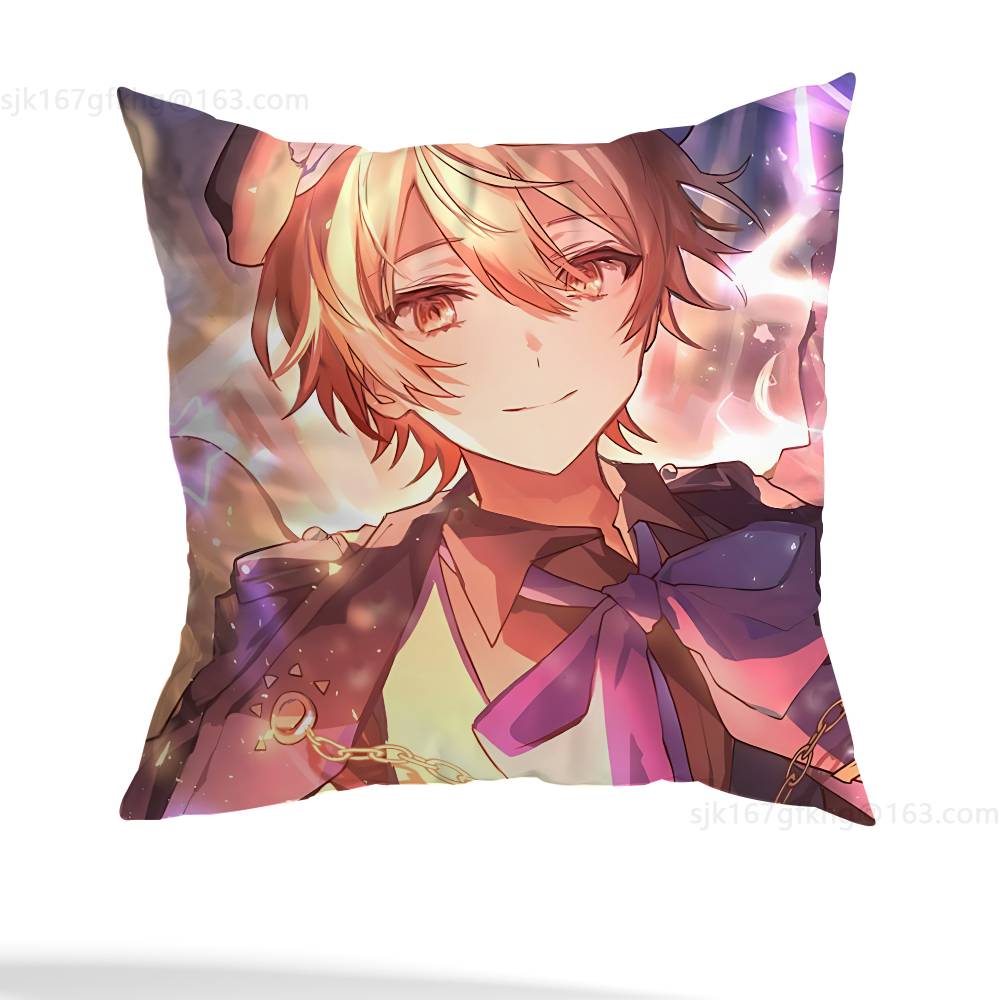 T-Tenma Tsukasa  Pillow Case Anti-dustmite Pillowcase Invisible Zipper Silky Short Plush Sofa Cushion Cover