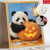 Halloween Pearl Painting Handmade Diy Art Panda Pumpkin Lantern Pearl Home Decoration Painting