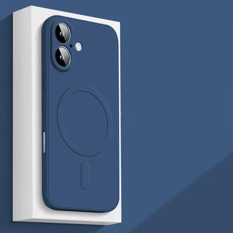 Luksusowe etui z płynnego silikonu Soft Case z MagSafe na iPhone 16 15 14 13 12 17 Pro Max Plus Magnetyczna osłona do ładowania bezprzewodowego