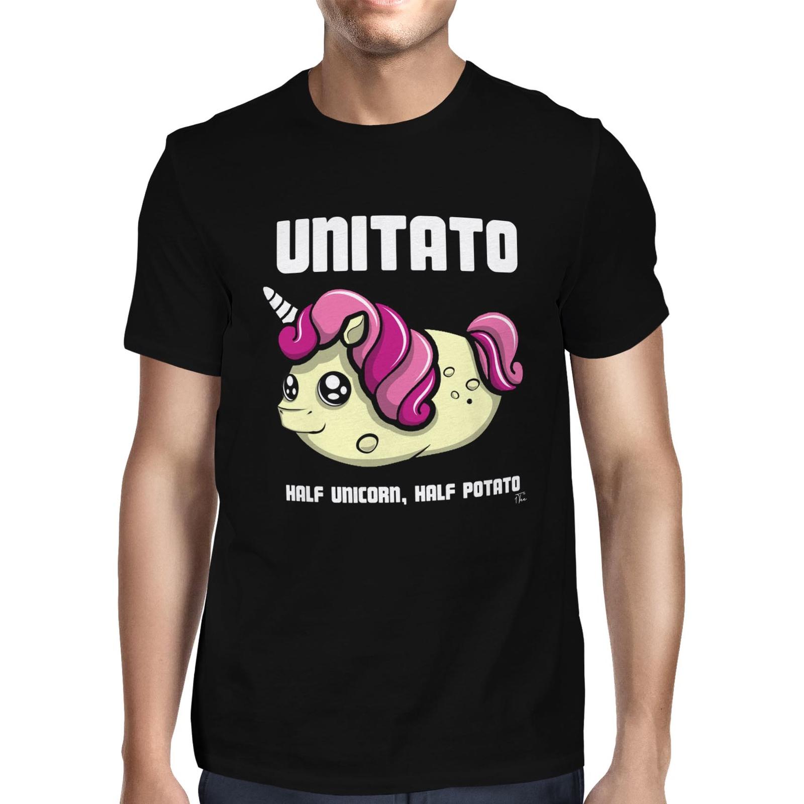 1Tee Mens Unitato Half Unicorn, Half Potato T-Shirt S