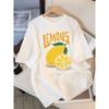 Fresh Lemon Fruit Prints Women Tee Shirt Casual Oversized T-Shirts Breathable Cotton Short Sleeve Comfortable O-Neck Tops
