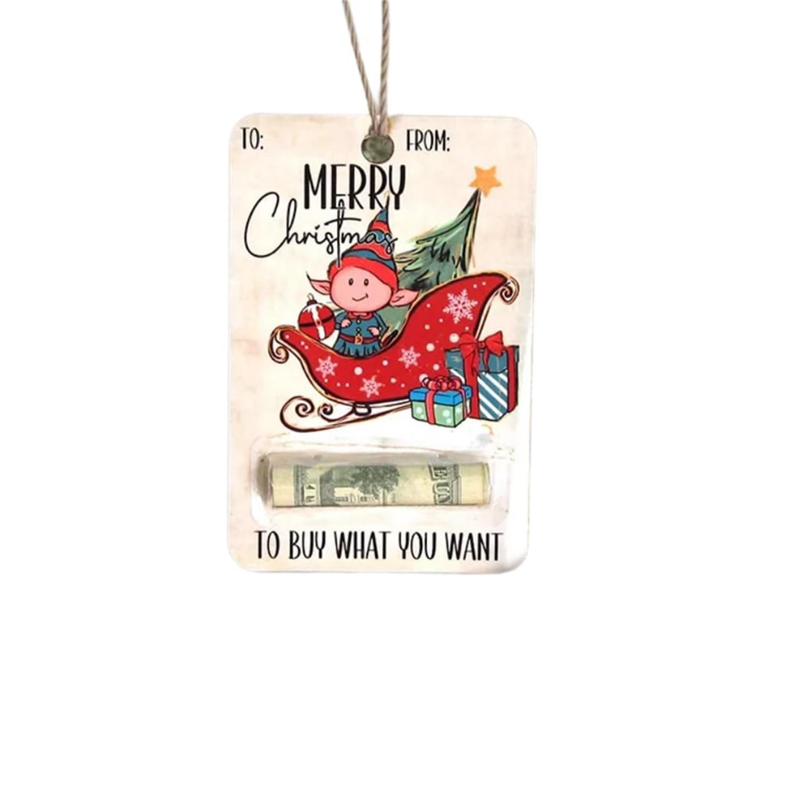 Christmas Money Holders Gift, Christmas Money Holders For Cash,Wooden Christmas Money Holder Gift,Christmas Money Holders Hanging Decor One Size