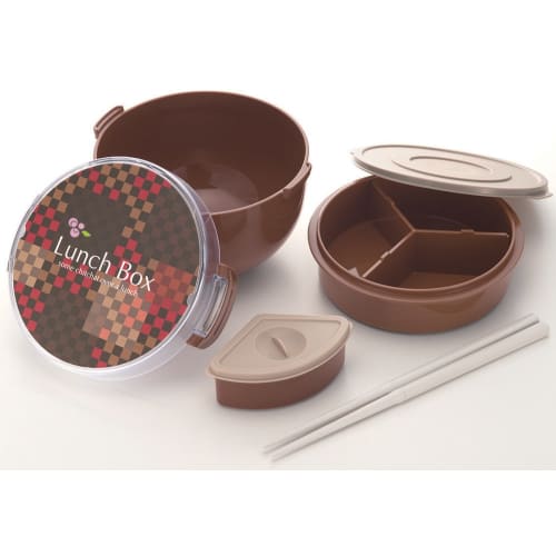 MI Creations Donburi Lunch Box with Chopsticks and Sauce Container, Made in Japan (Brown)