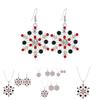 European Style Snowflake Necklace Set With Rhinestone Earrings For Christmas Gift Giving