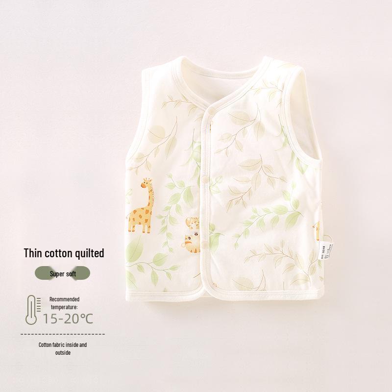 Unisex Baby Cotton-Padded Sleeveless Warm Vest for Autumn & Winter